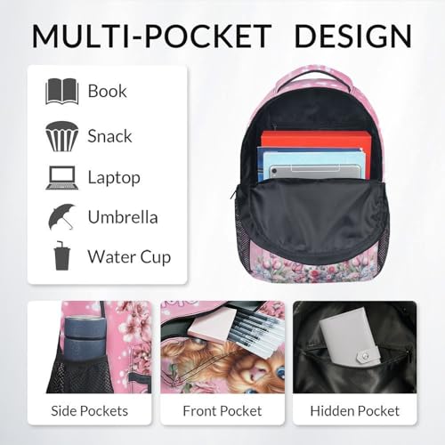 Mercuryelf Personalized Backpack for Girls Highland Cow 3PCS Kids Backpack Set with Lunch Bag & Pencil Case, 17 Inch School Bookbag for Elementary Kindergarten - color: Red