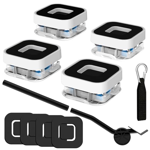 New Upgraded Furniture Sliders for Hard Floors & Carpets, 2-in-1 Furniture Movers with Wheels, Furniture Dolly for Moving Heavy Duty Sofa, Bed, Appliance, Load Capacity Up to 750lb - size: 1in wheels with slider pad + 1 pry bar