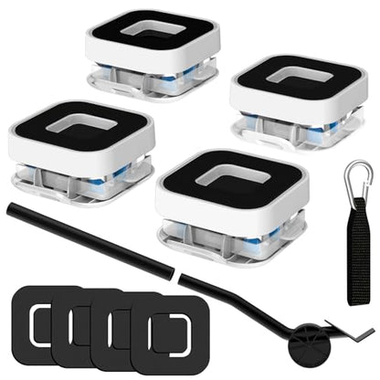 New Upgraded Furniture Sliders for Hard Floors & Carpets, 2-in-1 Furniture Movers with Wheels, Furniture Dolly for Moving Heavy Duty Sofa, Bed, Appliance, Load Capacity Up to 750lb - size: 1in wheels with slider pad + 1 pry bar