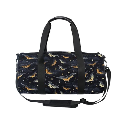 MNSRUU Sports Duffel Bags, Gothic Skull Bat Athletic Gym Bag Overnight Workout Travel Tote Luggage for Men Women Yoga - color: Skull I 4177