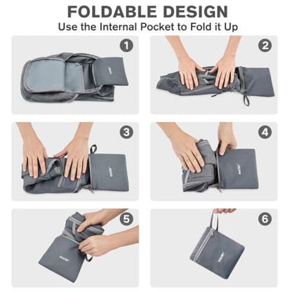 G4Free 10L/15L Hiking Backpack Lightweight Packable Hiking Daypack Small Travel Outdoor Foldable Shoulder Bag - color: Grey Checkered, size: 10L