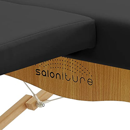 Saloniture Portable Physical Therapy Massage Table - Low to Ground Stretching Treatment Mat Platform - Black - color: Black