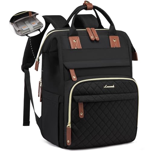 LOVEVOOK Laptop Backpack for Women, 17.3'' Waterproof Nurse Bag Teacher Work Backpack Purse for Women, Travel Computer Backpack for College Office Business Ladies - color: Black, size: 17.3 inch