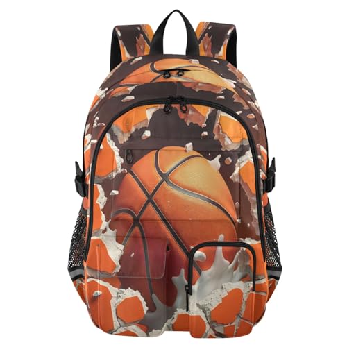 Bolaz Basketball Breaks Through The Wall Travel Backpack 14 Inch Laptop Computer Bag Sturdy School Bag College Bookbag