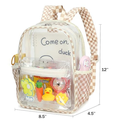 CAMTOP Clear Backpack for Stadium Events Approved Women Girls, Small Clear Bag for Concert, Work, Sporting Festival, Water Resistant Transparent Bag for School