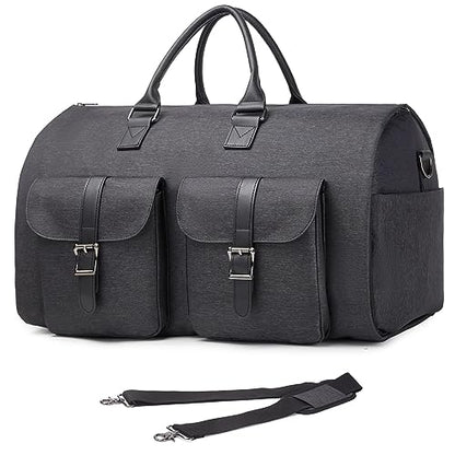 seyfocnia Convertible Travel Garment Bag,Carry on Garment Duffel Bag for Men Women - 2 in 1 Hanging Suitcase Suit Business Travel Bag - color: Grey