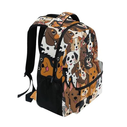 ALAZA Cute Doodle Dog Print Animal Large Backpack for Kids Boys Girl School Personalized Laptop iPad Tablet Travel School Bag with Multiple Pockets - color: Dogs