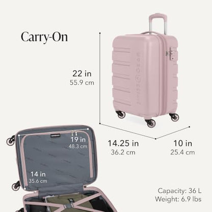 SwissGear 7366 Signature Hardside Expandable Luggage with Spinner Wheels, TSA Lock, Cup-Holder, Pink, 2-Piece Set (19/27) - color: Pink, size: 2-Piece Set (19/27)