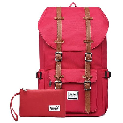 KAUKKO Travel Laptop Backpack, Outdoor Rucksack, Causal backpack Fits 15.6"(Nylon Red2pc) - color: Nylon Red [2pcs], size: Large