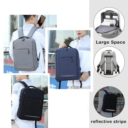 Custom Backpacks for 15.6 inch Laptop Personalized Back Pack with Name TEXT LOGO Image USB Charging Port Men Women (Grey) - color: Grey
