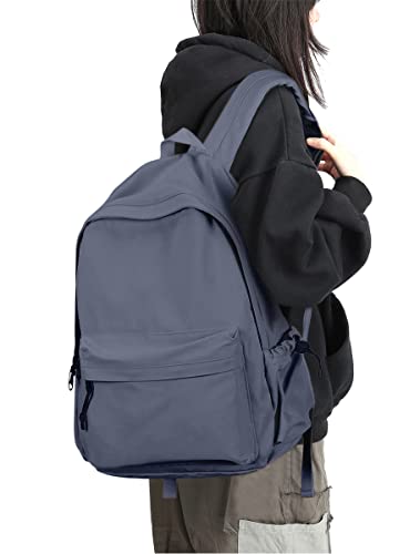 School Backpack for Girls Water Resistant High School Book Bag Simple Backpack for Teens Boys Girls, Lightweight Simple Middle School Back Pack Daypack - color: Blue-purple