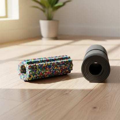 Mini Gear-Textured Foam Roller, 13-Inch Portable EPP Roller for Travel, Gym & Home Workouts