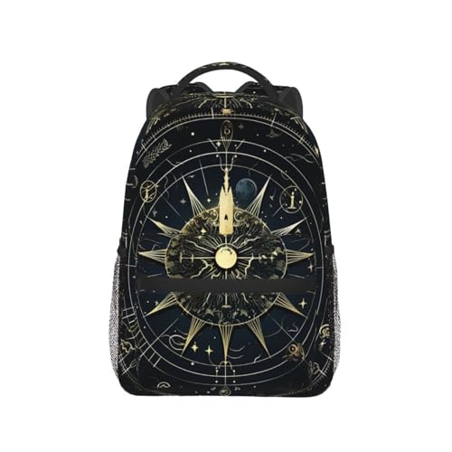 Astrological pattern Travel Backpack for Men & Women 15.6 inch Laptop Backpack Waterproof Work Back Pack - color: Astrological Pattern