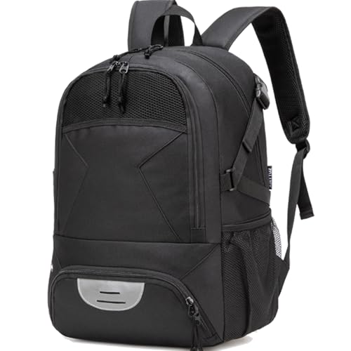 Basketball Bag Backpack, Large Capacity Sports Equipment Bags for Basketball, Soccer, and Volleyball. - color: black