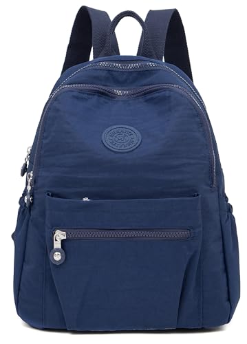 Pealwel Mini Backpack Purse for Women,Small Nylon backpacks for Ladies Backpacks Women Anti Theft Travel Bag (Dark Blue) - color: Dark Blue