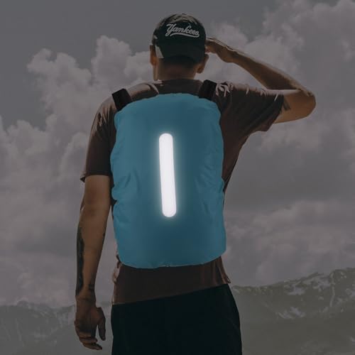 M METERXITY Backpack Rain Cover - Waterproof Lightweight Cover with Vertical Reflective Strap, Apply to Cycling/Mountain Climbing (75-85L, XXL, Light Blue)