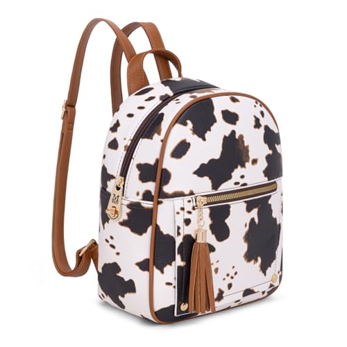 Montana West Mini Backpack Purse for Women Anti Theft Backpacks with Secured Zipper and Tassel - color: Mini Cow Print Brown