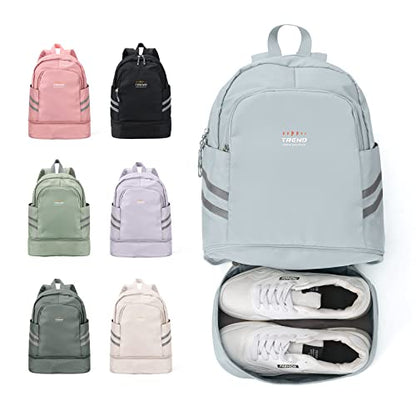 coofay Gym Backpack For Women, Gym Bag with Shoe Compartment - color: A-light Blue, size: Small