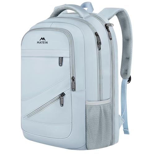 MATEIN Laptop Backpack 17 Inch, Womens Large Work Commute Backpack with Front Pocket, Water Resistant Anti Theft Computer Bag for Students, Travel Daypack with Luggage Strap, Haze Blue - color: Blue, size: 17 Inch