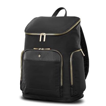 Samsonite Mobile Solutions 2 Deluxe Backpack, Laptop & Tablet Backpack with Padded Compartments, Front Zippered Pocket with Organizer, Water Bottle Pockets, StackIt™ Strap, Work & Travel Bag - Black - color: Black