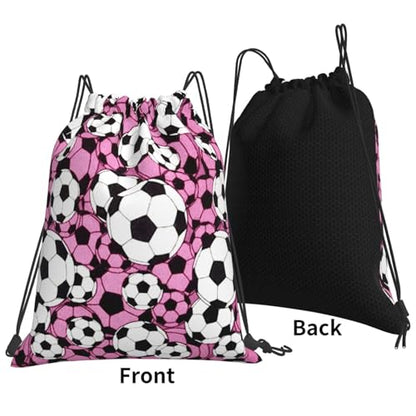 Soccer Drawstring Backpack Gym String Bag Water Resistant Drawstring Sackpack Sport For Womens Mens - color: Football3