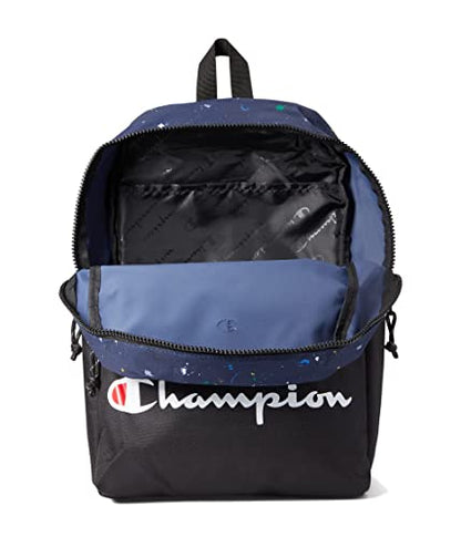 Champion Manuscript Backpack with Padded Adjustable Straps, Water Bottle Pocket for Work, Travel, Daily Use - color: Navy Combo