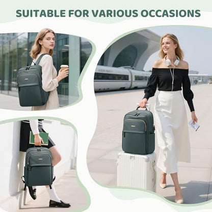 Hiking Travel Backpack for Women Casual Business Weekender Multilayer Laptop Bag,16 Inch,DarkGreen - color: A-darkgreen, size: 16 Inch