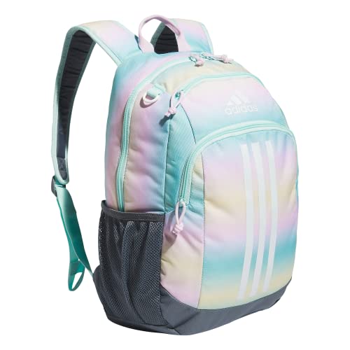 adidas Creator School Backpack for Girls & Boys — Durable Bookbag - color: Gradient Flash Aqua/Onix Grey/White