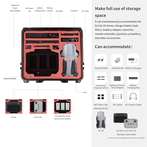 Hard Carrying Case for DJI Mavic Air 2/2S Drone,black, case only