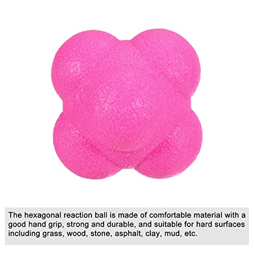 Bounce Reaction Balls, 2 Pack Coordination Ball Agility & Speed Training Game Sports Ball TPR High Difficulty for Baseball Soccer Softball Basketball, Pink