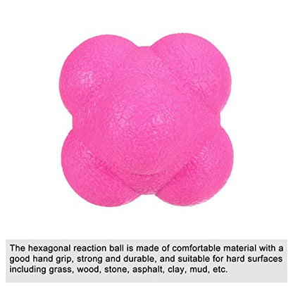 Bounce Reaction Balls, 2 Pack Coordination Ball Agility & Speed Training Game Sports Ball TPR High Difficulty for Baseball Soccer Softball Basketball, Pink