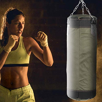 The New Hanging Boxing Punching Sandbag,Empty Training Boxing Hook Kick Sandbag Fight Karate Punch Punching Sand Bag Sandbag for Adults(0.6m-Green)