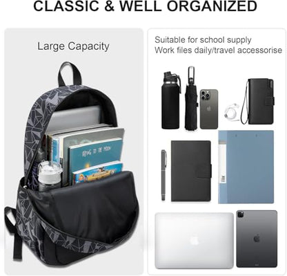 Travel Laptop Backpack, Business Slim Sturdy Water Resistant School Backpack, Gift for Men & Women, Fits 15.6 Inch Notebook - color: Black-gray