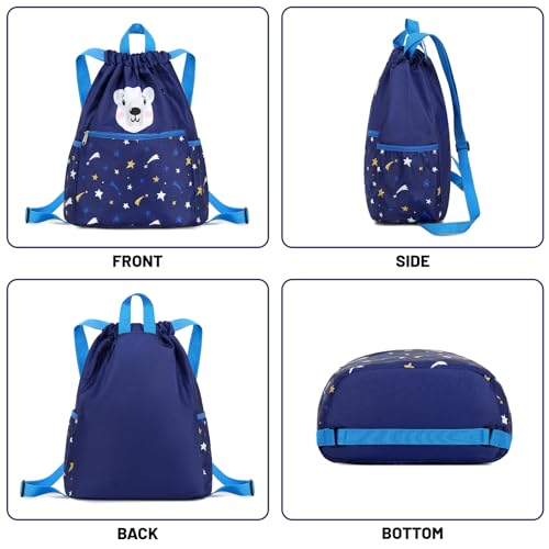 Kids drawstring bag swim Cloth storage bag for boys and girls sports beach camp backpack Fox Red - color: Fox Red