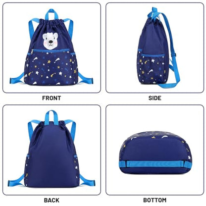 Kids drawstring bag swim Cloth storage bag for boys and girls sports beach camp backpack Fox Red - color: Fox Red