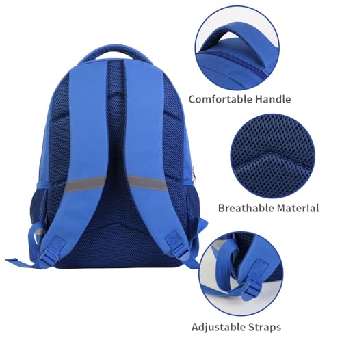 ZRENTAO Kids Backpack, 3D Reflective Cartoon, 600D Polyester & Dual Zippers, 17" Bookbag with Ergonomic Design for boys & girls age 6-18, Schark Space Style for school Children Kids - color: 03#shark
