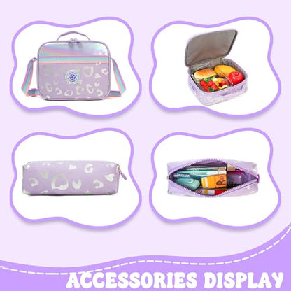 Kids Rolling Backpack with Wheels for Girls Roller Travel Luggage Kids Carry on School Backpack for Girls Ages 6-8 Purple - color: A Purple Love