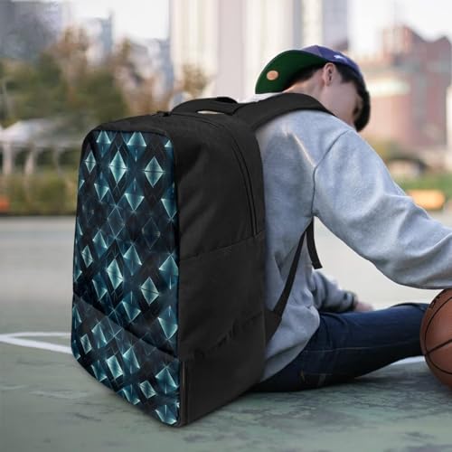 Basketball Backpack With Separate Ball Compartment And Shoes Fit Basketball Volleyball Football - color: Rhombus Pattern