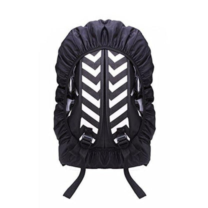 Hi-Visibility Backpack Rain Cover with Reflective Strip 100% Waterproof Ultralight Backpack Cover, Storage Pouch, for Hiking, Camping, Biking, Outdoor, Traveling - color: Black 1 Pack