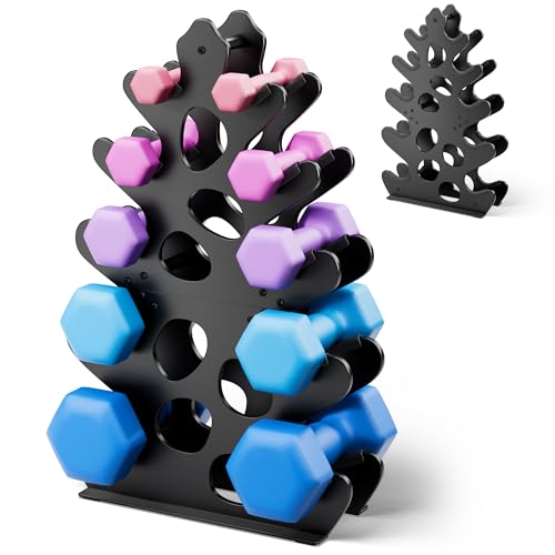 4 Tier Dumbbell Rack, Weight Rack For Home Gym, Dumbbell Stand for Free Weights - size: 5 tier (new model)