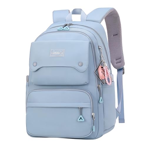 Teen Girls Backpack for School Kids Blue, Multi-pocket Middle School Bag Kids Backpack for Girls Bookbags - color: B-blue