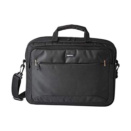 Amazon Basics Laptop Carrying Case with Shoulder Strap, 15.6-inch, Black, Large Capacity Office Work Bag, 10-Pack - size: 15.6 Inch, style: 10-pack