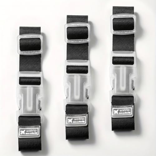 3Pcs Multi-Color Luggage Straps - Elastic Nylon Travel Bag Fasteners, Adjustable 25-35cm Length, Heavy-Duty Suitcase Securing Straps for Luggage, Backpacks, Travel Accessories (Black) - color: black