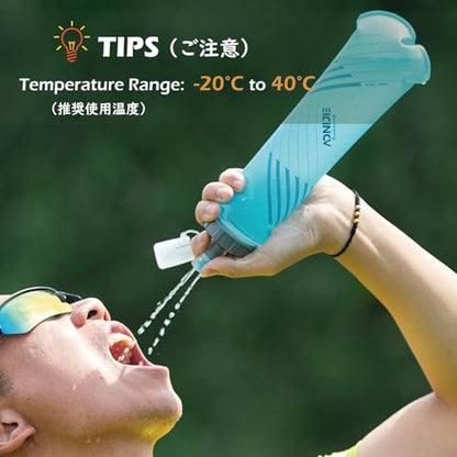 TRIWONDER Soft Flask Collapsible Water Bottles Running Bottle BPA-Free Foldable Handheld Runner Water Flask for Hydration Pack Marathon Hiking Cycling Climbing Travel - color: 500ml/16.9oz - M