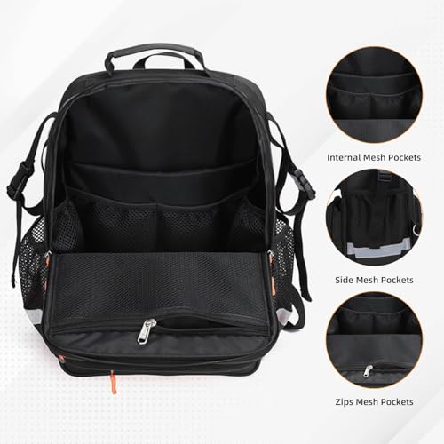 First Responder Bag Trauma Backpack Empty,Medical Emergency Kits Storage Jump Bag Pack for EMT, EMS, Police, Firefighters, Safety Officers - color: Black