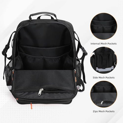First Responder Bag Trauma Backpack Empty,Medical Emergency Kits Storage Jump Bag Pack for EMT, EMS, Police, Firefighters, Safety Officers - color: Black