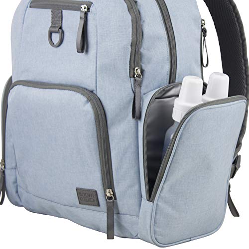 BODHI Baby Portable Diaper Changing Pad Diaper Changer Travel Bag, Changing Mat, Baby Changing Station, Infant Gift, Light Blue Chambray - color: Light Blue Chambray
