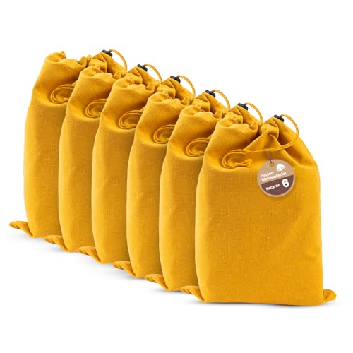 LFH Cotton Rich Shoe Storage Bags with Drawstring, Dustproof Breathable Reusable Organizer, Perfect For Travel, Dorm, Hotel, College, Gym, Easy to Carry, Machine Washable 8"x17" (Pack of 6) - Golden - color: Gold, size: 8"x17" (Pack of 6)