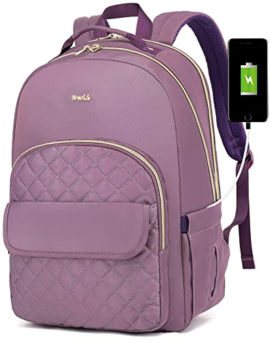 Backpack for Women 17.3" for Work Travel,Laptop Bookbag for Girls in School TSA Friendly - color: Purple, size: 17.3 inch