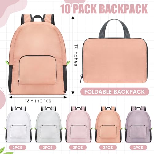 Jexine 10 Pcs Backpacks in Bulk 16.5 Inches Back Pack Basic Backpack for Adult Lightweight Outdoor Travel Book Bags(Soft Neutrals) - color: Soft Neutrals